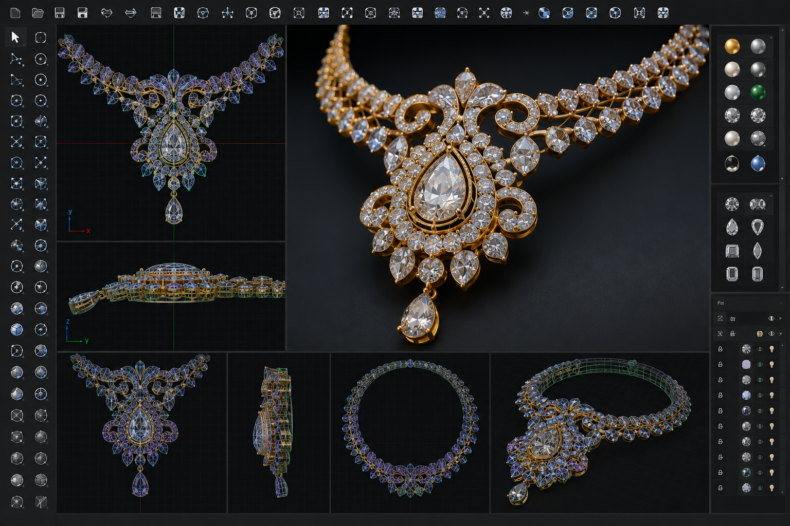 Matrix 3D jewelry design software interface